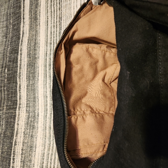 Retro Wool GAP shoulder bag - fully lined purse,  black & tan - Picture 5 of 9